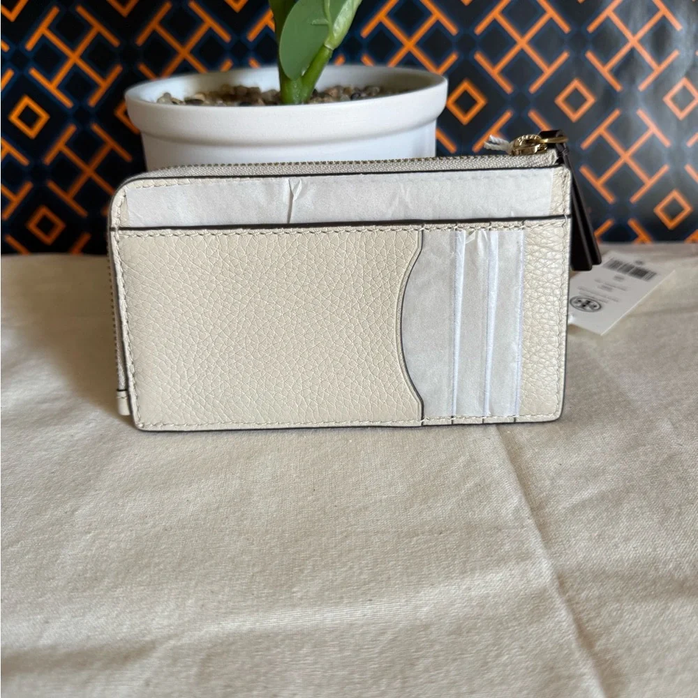 NWT Tory Burch felix zip card case new moon Leather Wallet - Picture 6 of 10